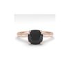 Image 1 : 3.0 ctw Cushion Black Diamond Engagement Designer Ring 18K Rose Gold