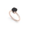 Image 2 : 3.0 ctw Cushion Black Diamond Engagement Designer Ring 18K Rose Gold