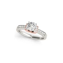 0.86 ctw Certified VS/SI Diamond Solitaire Ring 18K White & Rose Gold