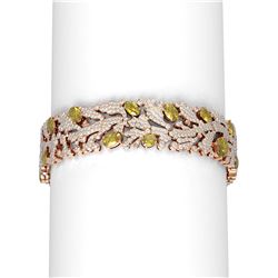 22.97 ctw Canary Citrine & Diamond Bracelet 18K Rose Gold
