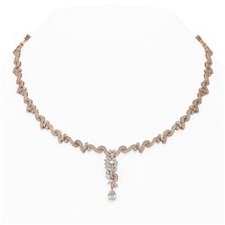 11 ctw Pear Diamond Designer Necklace 18K Rose Gold