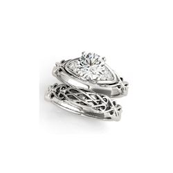 1.35 ctw Certified VS/SI Diamond Solitaire 2pc Set Ring 14K White Gold