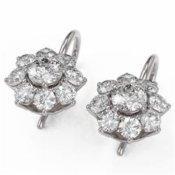 1.82 ctw Diamond Designer Earrings 18K White Gold