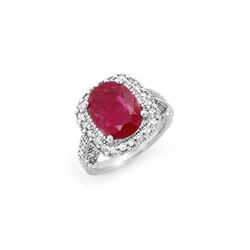 9.40 ctw Ruby & Diamond Ring 14K White Gold