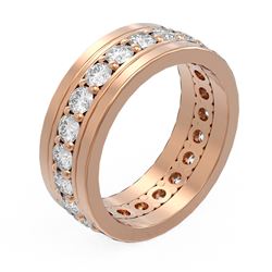 3.08 ctw Diamond Men's Ring 18K Rose Gold