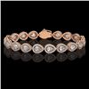 Image 1 : 12.38 ctw Pear Cut Diamond Micro Pave Bracelet 18K Rose Gold