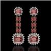 Image 1 : 18.38 ctw Tourmaline & Diamond Earrings 14K Rose Gold