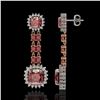 Image 2 : 18.38 ctw Tourmaline & Diamond Earrings 14K Rose Gold