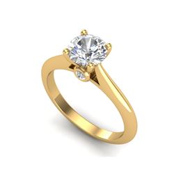 1.08 ctw VS/SI Diamond Solitaire Art Deco Ring 18K Yellow Gold