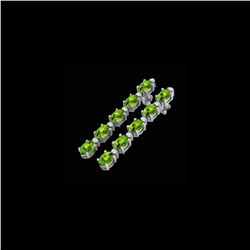 15.47 ctw Peridot & VS/SI Certified Diamond Earrings 10K White Gold