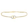 Image 1 : 10kt Yellow Gold Round Diamond Linked Circle Fashion Bracelet 1/10 Cttw