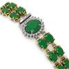 Image 2 : 30.12 ctw Emerald & Diamond Bracelet 14K Yellow Gold