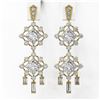 Image 2 : 5.18 ctw Princess Cut Diamond Designer Earrings 18K Yellow Gold