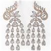 Image 2 : 18 ctw Pear Cut Diamond Designer Earrings 18K Rose Gold