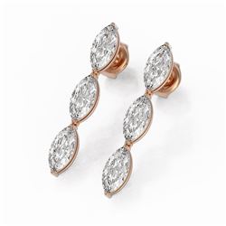 2 ctw Marquise Cut Diamond Designer Earrings 18K Rose Gold