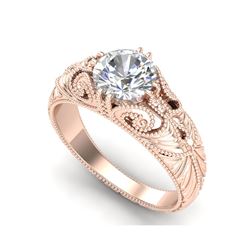 1 ctw VS/SI Diamond Solitaire Art Deco Ring 18K Rose Gold