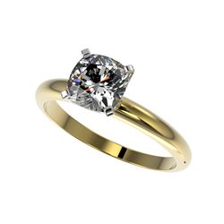 1.25 ctw Certified VS/SI Quality Cushion Cut Diamond Ring 10K Yellow Gold