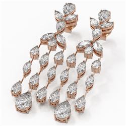8.5 ctw Pear and Marquise Diamond Earrings 18K Rose Gold