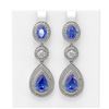 Image 1 : 14.42 ctw Tanzanite & Diamond Earrings 18K White Gold