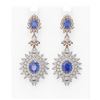 Image 1 : 20.94 ctw Tanzanite & Diamond Earrings 18K Rose Gold