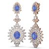 Image 2 : 20.94 ctw Tanzanite & Diamond Earrings 18K Rose Gold