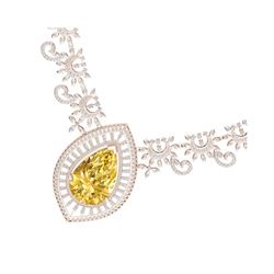 53.17 ctw Canary Citrine & VS Diamond Necklace 18K Rose Gold