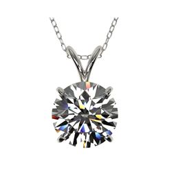 2 ctw Certified Quality Diamond Solitaire Necklace 10K White Gold