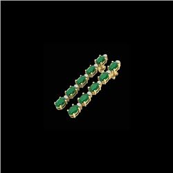 12.36 ctw Emerald & VS/SI Certified Diamond Tennis Earrings 10K Yellow Gold