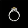 Image 2 : 1.37 ctw Certified SI/I Fancy Intense Yellow Diamond Ring 10K White Gold