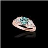 Image 1 : 1.45 ctw SI Certified Fancy Blue Diamond 3 Stone Ring 10K Rose Gold