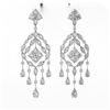 Image 2 : 13.58 ctw Mixed Cut Diamond Designer Earrings 18K White Gold