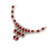 Image 1 : 65.93 ctw Ruby & VS Diamond Necklace 18K Yellow Gold
