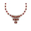 Image 2 : 65.93 ctw Ruby & VS Diamond Necklace 18K Yellow Gold