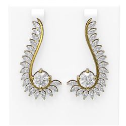 7.1 ctw Diamond Earrings 18K Yellow Gold