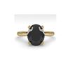Image 1 : 5.0 ctw Oval Black Diamond Engagement Designer Ring 18K Yellow Gold