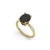 Image 2 : 5.0 ctw Oval Black Diamond Engagement Designer Ring 18K Yellow Gold