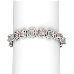 22.5 ctw Morganite & Diamond Bracelet 18K White Gold