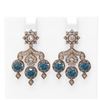 Image 1 : 6.3 ctw Intense Blue Diamond Earrings 18K Rose Gold