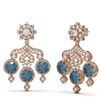 Image 2 : 6.3 ctw Intense Blue Diamond Earrings 18K Rose Gold