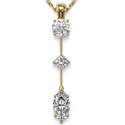 0.9 ctw Marquise Cut Diamond Designer Necklace 18K Yellow Gold