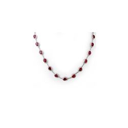 27.0 ctw Ruby & Diamond Necklace 14K White Gold