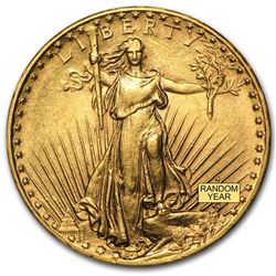 $20 Saint-Gaudens Gold Double Eagle AU (Random Year)