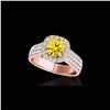 Image 1 : 1.8 ctw Certified SI/I Fancy Intense Yellow Diamond Ring 10K Rose Gold