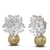 Image 2 : 10.69 ctw Diamond & Pearl Earrings 18K White Gold