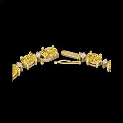 28 ctw Citrine & VS/SI Diamond Certified Eternity Necklace 10K Yellow Gold