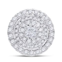 14kt Yellow Gold Princess Diamond Fashion Halo Cluster Pendant 1/2 Cttw