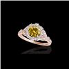 Image 1 : 1.5 ctw Certified SI/I Fancy Intense Yellow Diamond Ring 10K Rose Gold