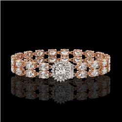 13.54 ctw Oval Diamond Bracelet 18K Rose Gold