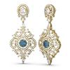 Image 2 : 5.85 ctw Intense Blue Diamond Earrings 18K Yellow Gold