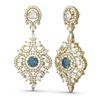 Image 2 : 5.85 ctw Intense Blue Diamond Earrings 18K Yellow Gold